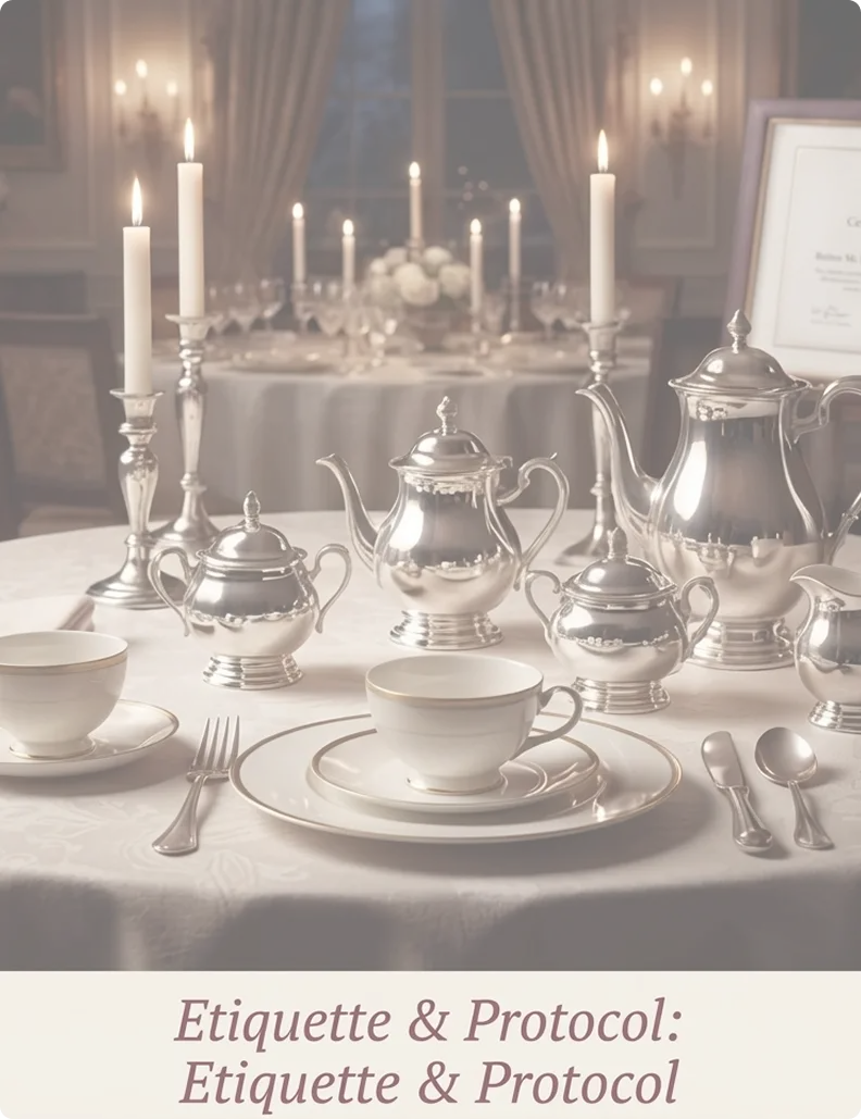 Candlelit dining service with silverware