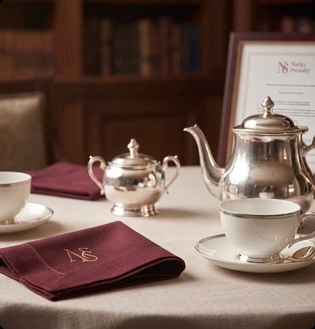 Formal tea service and protocol presentation